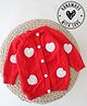 Woonie Hand Knitted Full Sleeves Hearts Designed Sweater - Red