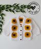 Woonie Hand Knit Full Sleeves Floral Designed Cardigan - White