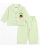 TIPPY TOP Pure Cotton Woven Full Sleeves Starfish Patch Detailed Striped  Night Suit Set - Green