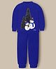 Cherry Crumble By Nitt Hyman Christmas Theme Knit Full Sleeves Snowman Applique Detailed Unisex Night Suit Set - Blue