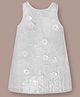 Cherry Crumble By Nitt Hyman Knit Sleeveless Floral Designed Sequins & Beads Embellished Dress - White