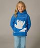 Cherry Crumble By Nitt Hyman Knit Full Sleeves Polar Bear Applique Detailed Hooded Winter Sweatshirt - Blue