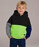 Cherry Crumble By Nitt Hyman Knit Full Sleeves Colour Blocked Unisex Hooded Winter Sweatshirt.- Multi Colour