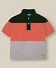 Cherry Crumble By Nitt Hyman Knit Half Sleeves Colour Blocked Polo Tee - Multi Colour
