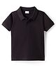 Babyhug Cotton Knit Half Sleeves Solid Colour Polo T-Shirt - Black