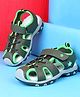 Cute Walk by Babyhug Velcro Closure Solid Sandals - Olive Green