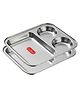 CutTales  Stainless Steel 3 Compartment Dinner Plates For kids | BPA Free - Non Toxic | Dishwasher Safe Plates Ideal For Paw Bhaji Pack Of 2