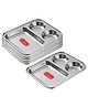 CutTales  Stainless Steel 3 Compartment Dinner Plates For kids | BPA Free - Non Toxic | Dishwasher Safe Plates Ideal For Paw Bhaji Pack Of 6
