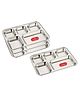 CutTales  Stainless Steel 5 Compartment Bhojan Thal Plates For kids | BPA Free - Non Toxic | Best For All Types Of Food Pack Of 4