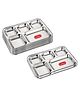 CutTales  Stainless Steel 5 Compartment Bhojan Thal Plates For kids | BPA Free - Non Toxic | Best For All Type Of Food Pack Of 9
