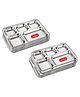 CutTales  Stainless Steel 5 Compartment Bhojan Thal Plates For kids | BPA Free - Non Toxic |Best For All Type Of Food Pack Of 12