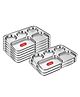 CutTales  Stainless Steel 5 Compartment Bhojan Thal Plates For kids | BPA Free - Non Toxic | Best For All Types Of Food Pack Of 9