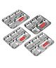CutTales  Baby Feeding Apple Shaped Plate 6 Compartment Steel Dinner Plates | Toddler Meal Tray with Handle | BPA Free Kids Dinner Plate | Self Feeding Training Plate Pack Of 4