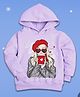 NUSYL Fleece Knit Full Sleeves Cool Girl Printed Light Winter Hoodie - Lilac