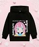 NUSYL Fleece Knit Full Sleeves Super Cute Text Printed Light Winter Hoodie - Black