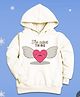 NUSYL Fleece Knit Full Sleeves The Cutest Thing Text Printed Light Winter Hoodie - White