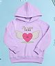 NUSYL Fleece Knit Full Sleeves The Cutest Thing Text Printed Light Winter Hoodie - Lilac
