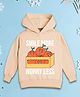NUSYL Fleece Knit Full Sleeves Smile More Worry Less Text Printed Light Winter Hoodie - Beige