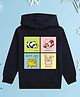 NUSYL Fleece Knit Full Sleeves  Animals  Printed Light Winter Hoodie - Navy Blue