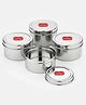 CutTales , Pack of 4, Stainless Steel Round Kitchen Storage Box Cum Food Storage Box, BPA Free, Different Size, Best For Collage, School, Office, Normal Storage (2800ml)