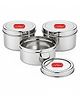 CutTales , Pack of 3, Stainless Steel Round Kitchen Storage Box Cum Food Storage Box, BPA Free, Different Size, Best For Collage, School, Office, Normal Storage (2800ml)