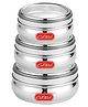 CutTales , Pack of 3 See Through, Stainless Steel Kitchen Storage Box Cum Food Storage Box With transparent Lid, BPA Free, Different Size, Best For Collage, School, Office, Normal Storage (2400ml)