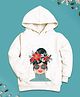 NUSYL Fleece Knit Full Sleeves Hello Winter Text Printed Light Winter Hoodie - White