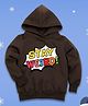 NUSYL Fleece Knit Full Sleeves Stay Weird Text Printed Light Winter Hoodie - Brown