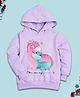 NUSYL Fleece Knit Full Sleeves Cute Baby Dinosaur Printed  Light Winter Hoodie - lilac