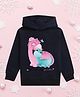NUSYL Fleece Knit Full Sleeves Cute Baby Dinosaur Printed  Light Winter Hoodie - Navy Blue