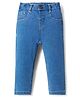 Babyhug Denim Full Length Washed Jeans With Stretch -  Blue