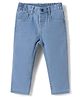 Babyhug Full Length Washed Denim Jeans With Stretch - Light Blue
