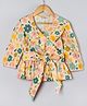 Hugsntugs Cotton Woven Full Sleeves Multi Floral Printed Top - Pastel Yellow
