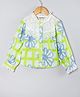 Hugsntugs Cotton Woven Full Sleeves Floral Printed Lace Embroidered Top - Green