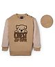Sportking Cotton Blend Knit Full Sleeves Puppy Embroidered Light Winter Sweatshirt - Beige