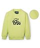 Sportking Cotton Blend Knit Full Sleeves Little Boss Text Embroidered Light Winter Sweatshirt - Parrot Green