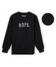 Sportking Cotton Blend Knit Full Sleeves Hope Text Embroidered Light Winter Sweatshirt - Black