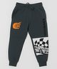 Sportking Cotton  Blend Knit Car Raceing Theme Printed Track Pants - Grey