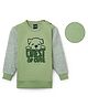 Sportking Cotton Blend Knit Full Sleeves Puppy Embroidered Light Winter Sweatshirt - Green
