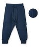Sportking Cotton Blend Knit Solid Cargo Style Joggers - Navy