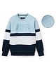 Sportking Cotton Blend Knit Full Sleeves Striped Light Winter Sweatshirt - Sky Blue