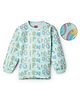 Sportking Cotton Blend Knit Full Sleeves Typography Printed Light Winter Sweatshirt - Aqua