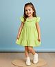Kidbea® Organic Cotton Knit Cap Sleeves Frill Detailed Dress - Light Green