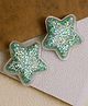 Knotty Ribbons Sparkle Filled Star Applique Detailed Alligator Clips - Blue