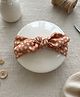 Knotty Ribbons Polka Dots Designed Knot Detailed Headband - Orange