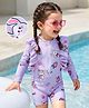 Mark & Mia Full Sleeves Legged Swimsuit With Bunny Print - Purple