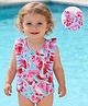 Mark & Mia Sleeveless V Cut Swimsuit With Watermelon Print - Multicolor