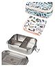 Taabartoli Stainless Steel Bento Lunch Box with Cover and Napkin- Animals (800 ml)