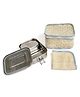Taabartoli Stainless Steel Lunch Box with Steel Container with Cover and Napkin - Yellow Bricks (800 ml)