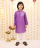 BownBee Pure Cotton Woven Full Sleeves Foil Striped Kurta Pyjama Set - Purple
